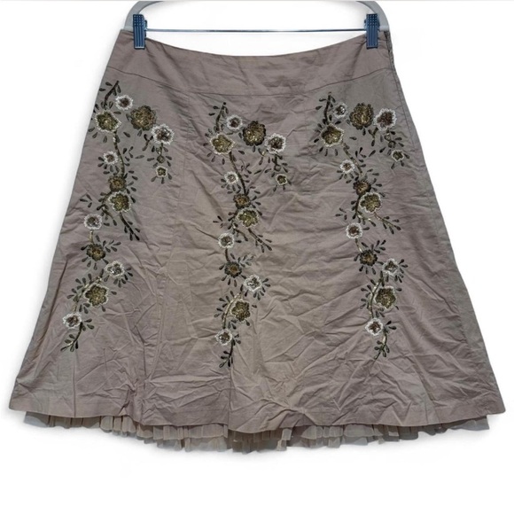 Talbots Dresses & Skirts - Talbots Floral Embroidered Sequin Skirt Tulle Ruffle Boho Cottagecore Fairy